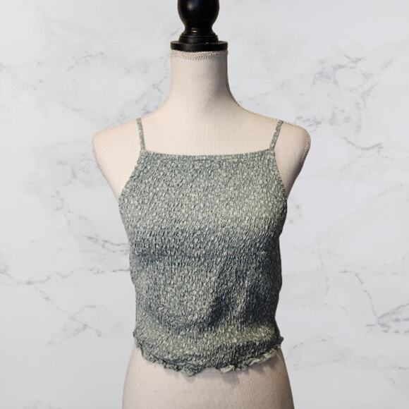 **3 FOR $11.00***Hollister Green White Large crop Top Adjustable - Picture 1 of 6